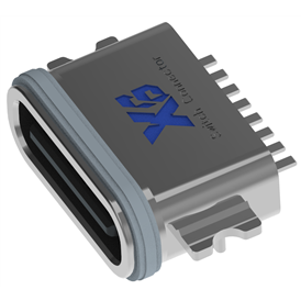 XB-TYPE C 8P-7 USB - type C 8P fraisage 1.2 femelle étanche l = 6.7mm (avec tôle d'acier) (boîtier en alliage de zinc en U)